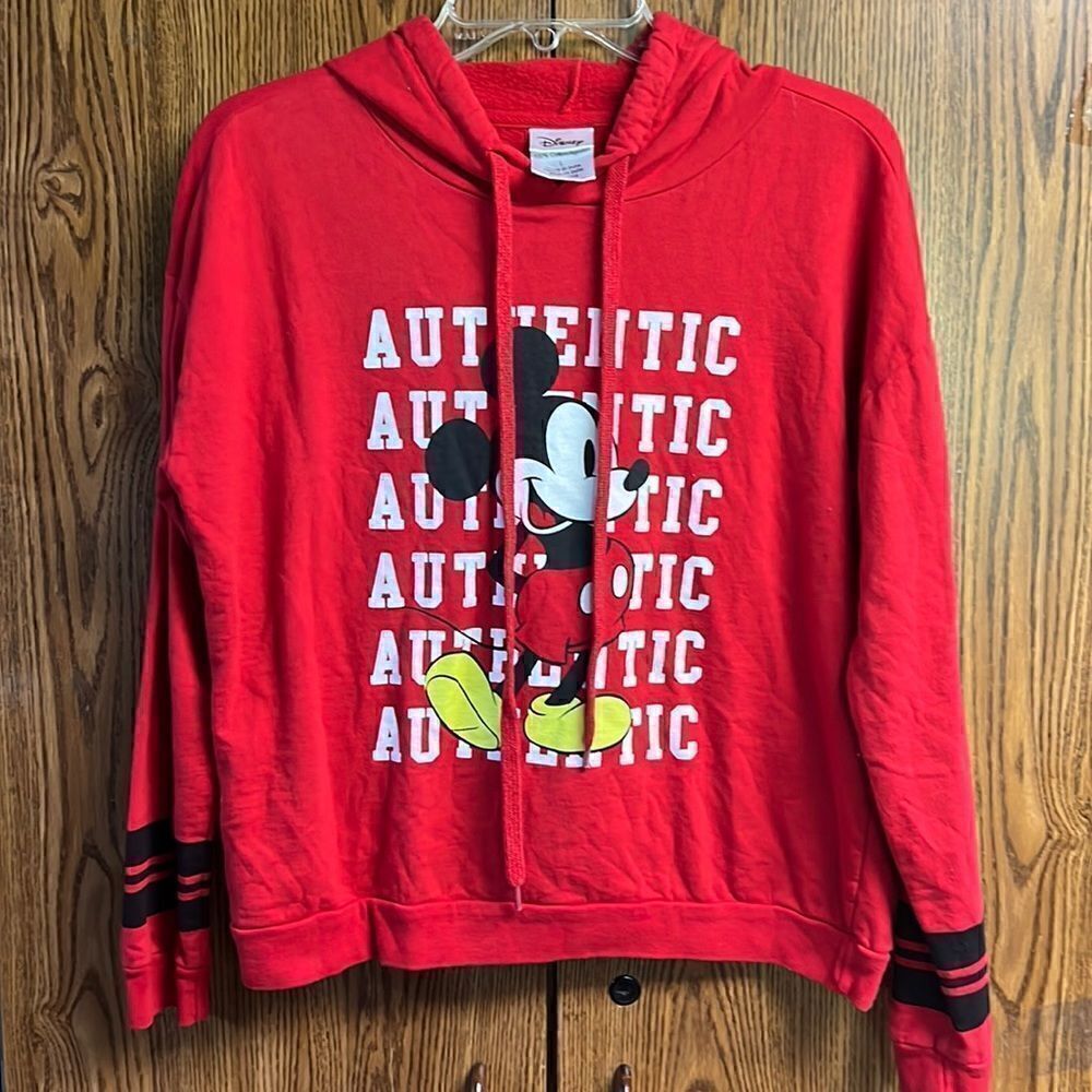 Disney Mickey Hoodie Sweatshirt Sz L Juniors